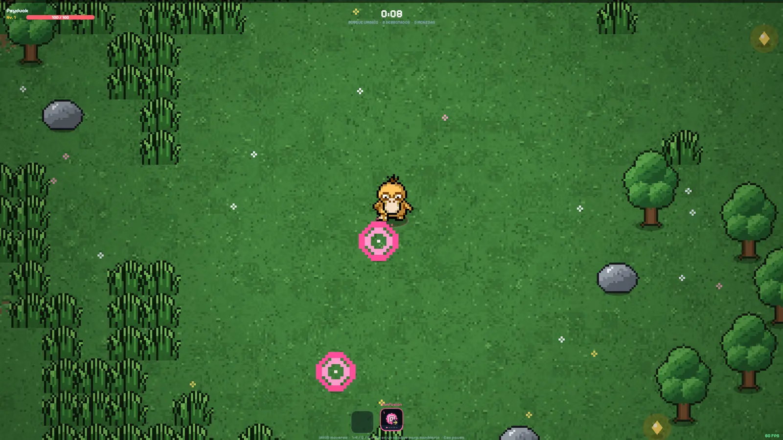 PokéSurvivor battle screenshot from the official itch.io page, checked 21 October 2026